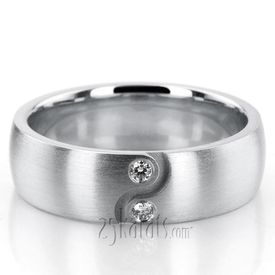 Yin-Yang Diamond Wedding Ring - view 3 of 4