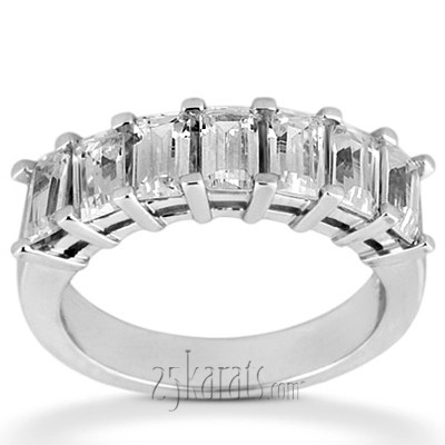 Emerald Cut Prong Set Seven Stone Diamond Wedding Band (1.75 ct.tw)  - view 1 of 2