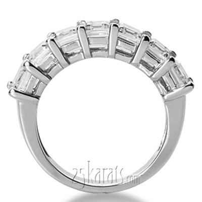 Emerald Cut Prong Set Seven Stone Diamond Wedding Band (1.75 ct.tw)  - view 2