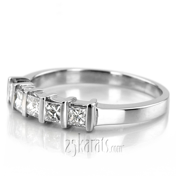 5 Stone Contemporary Bar Set Princess Cut Women Diamond  Ring (1/4 ct. tw.) - view 2