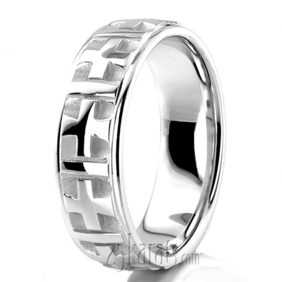 Fine Cross Religious Wedding Ring  - view 5 of 6