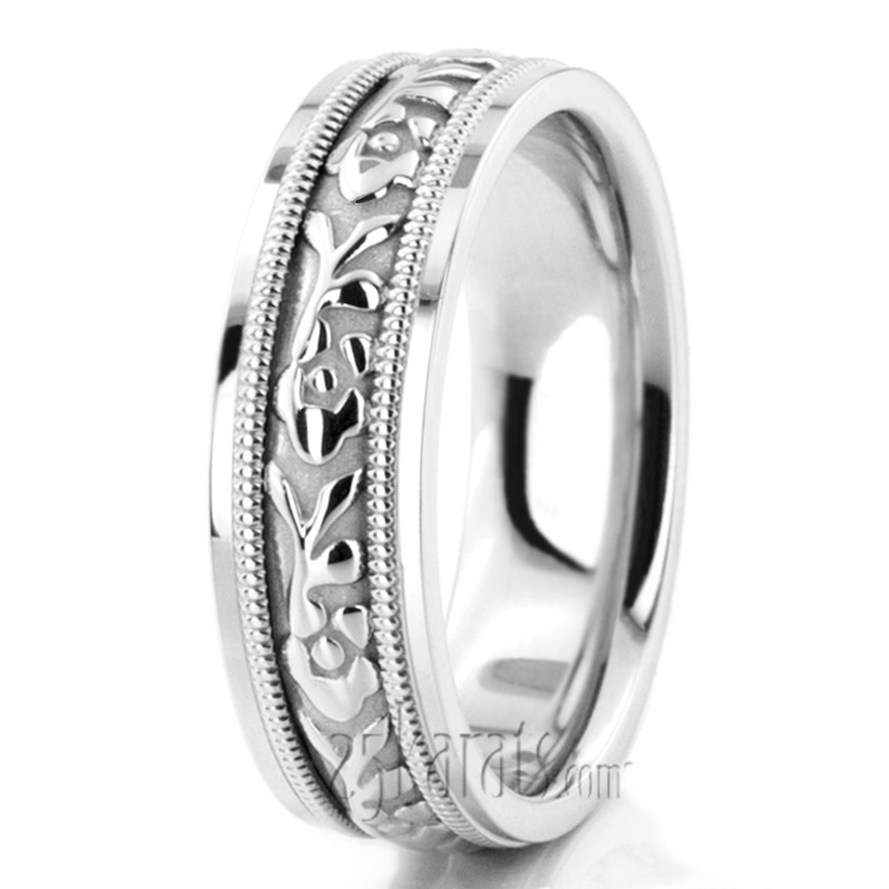 Beaded Antique Handcrafted Wedding Band  - view 6