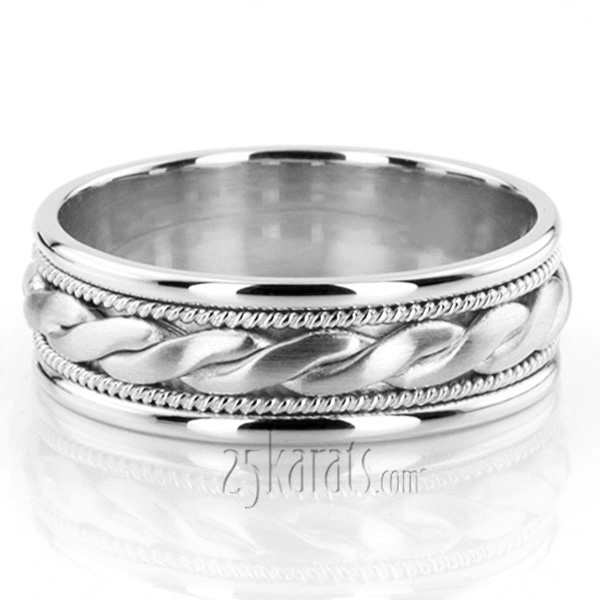 Braided Satin Handmade Wedding Band  - view 3