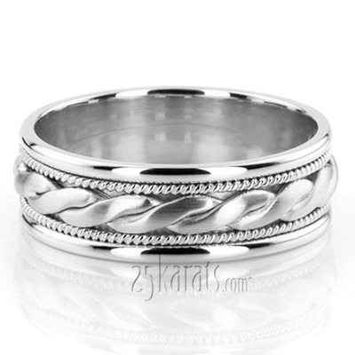 Braided Satin Handmade Wedding Band  - view 3 of 4