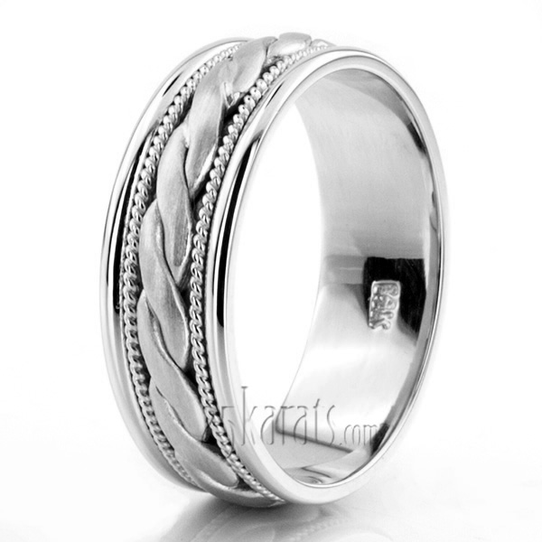 Braided Satin Handmade Wedding Band  - view 4