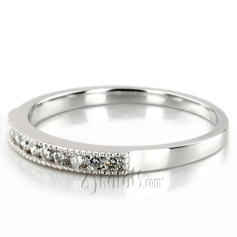 Channel Set Round Cut Diamond Wedding Band (0.25 ct.tw) - view 4