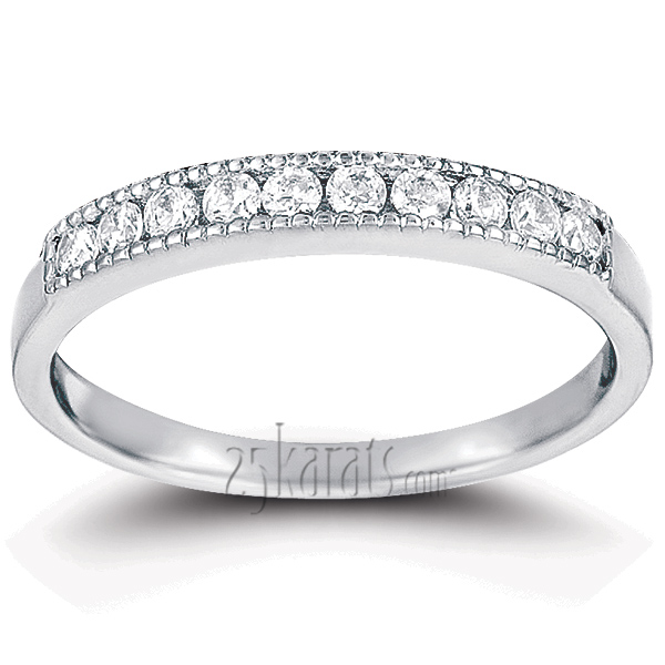 Channel Set Round Cut Diamond Wedding Band (0.25 ct.tw) - view 5