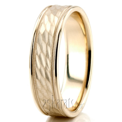 Refined Diamond Carved Wedding Band  - view 8 of 8