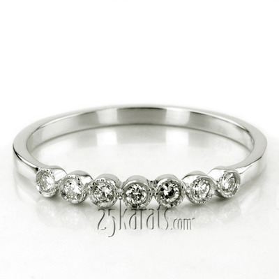 Seven Stone Bezel Set Diamond Wedding Ring (0.10 ct. t.w) - view 7 of 8