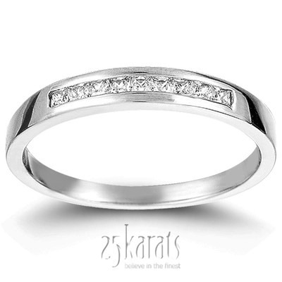 0.23 ct. t.w. Channel Set Princess Cut Diamond Wedding Band - view 3 of 4