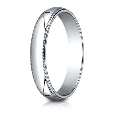 Benchmark Plain Half-Round Milgrain Wedding Band - view 2