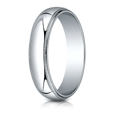 Benchmark Plain Half-Round Milgrain Wedding Band - view 3 of 6