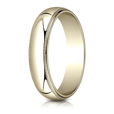 Benchmark Plain Half-Round Milgrain Wedding Band - view 4