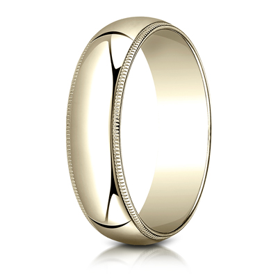 Benchmark Plain Half-Round Milgrain Wedding Band - view 6