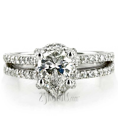 Pear Shape Halo Antique Scroll Engagement Ring (5/8 ct. t.w.) - view 11 of 11