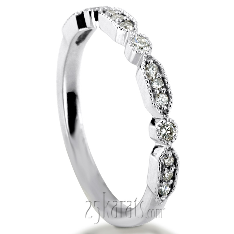 Elegant Diamond Wedding And Anniversary Band With Mill Grain Accent (1/5 ct. t.w.) - view 1