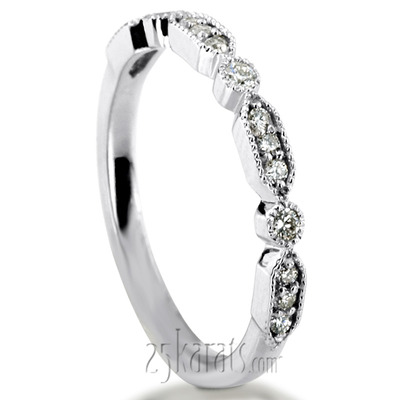 Elegant Diamond Wedding And Anniversary Band With Mill Grain Accent (1/5 ct. t.w.) - view 1 of 9