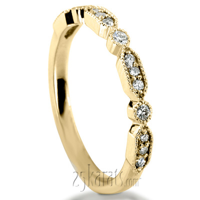 Elegant Diamond Wedding And Anniversary Band With Mill Grain Accent (1/5 ct. t.w.) - view 2 of 9