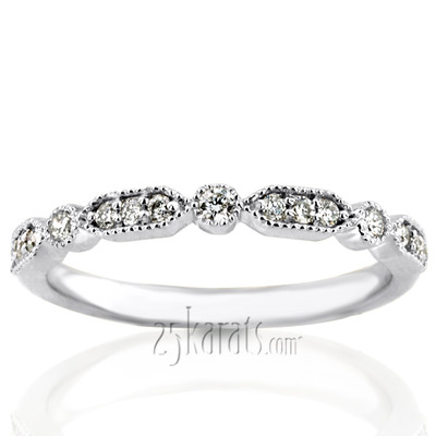 Elegant Diamond Wedding And Anniversary Band With Mill Grain Accent (1/5 ct. t.w.) - view 4 of 9