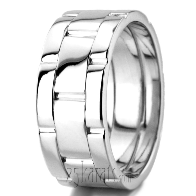 Solid Rolex Style Fancy Designer Wedding Ring  - view 8