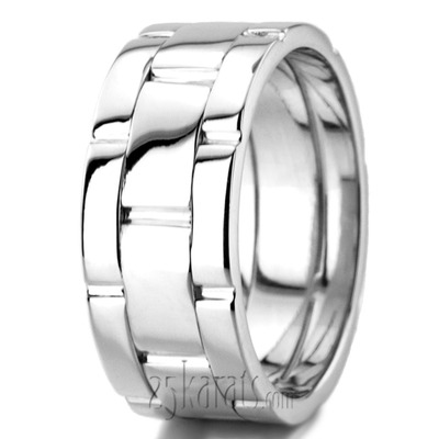 Solid Rolex Style Fancy Designer Wedding Ring  - view 8 of 10