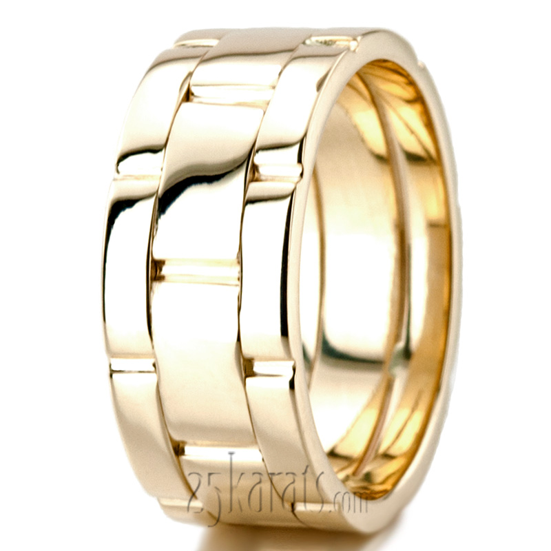 Solid Rolex Style Fancy Designer Wedding Ring  - view 9