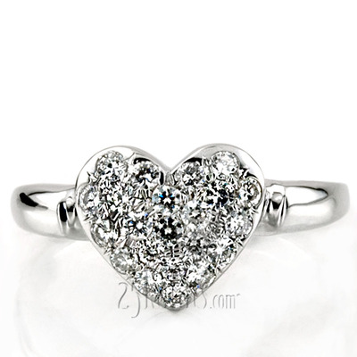 0.66ct Heart Shape Diamond Fancy Ring - view 3 of 4