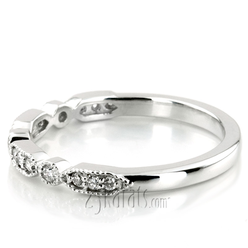 Elegant Diamond Wedding And Anniversary Band With Mill Grain Accent (1/5 ct. t.w.) - view 6