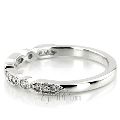 Elegant Diamond Wedding And Anniversary Band With Mill Grain Accent (1/5 ct. t.w.) - view 6 of 9