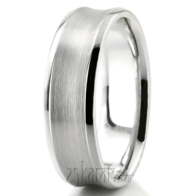 Concave Satin Finish Basic Carved Wedding Band  - view 8 of 9