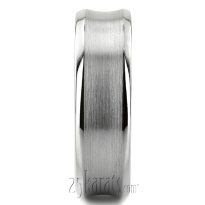 Concave Satin Finish Basic Carved Wedding Band  - view 9 of 9