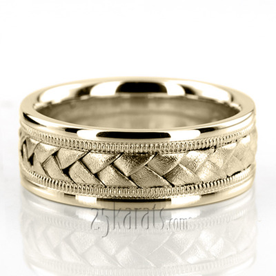 Classic Milgrain Hand Braided Wedding Band  - view 8 of 11