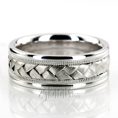 Classic Milgrain Hand Braided Wedding Band  - view 9 of 11