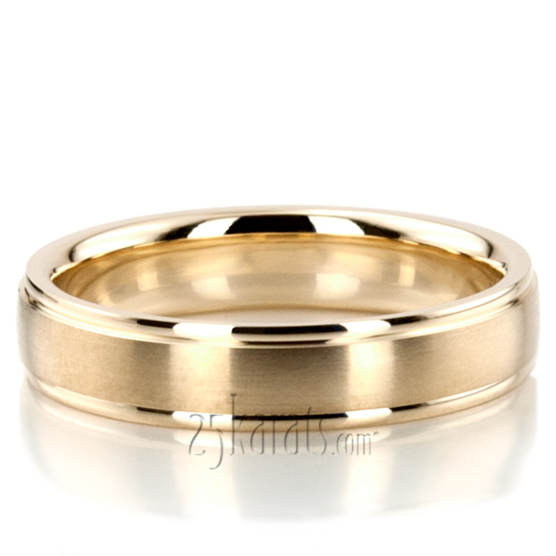 Classic Round Satin Finish Wedding Band  - view 2