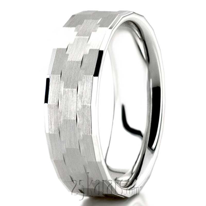 Cross-Cut Designer Wedding Band - view 3