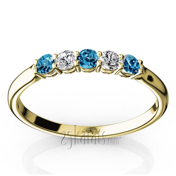 Topaz & Diamond Alternating Anniversary Band - view 2