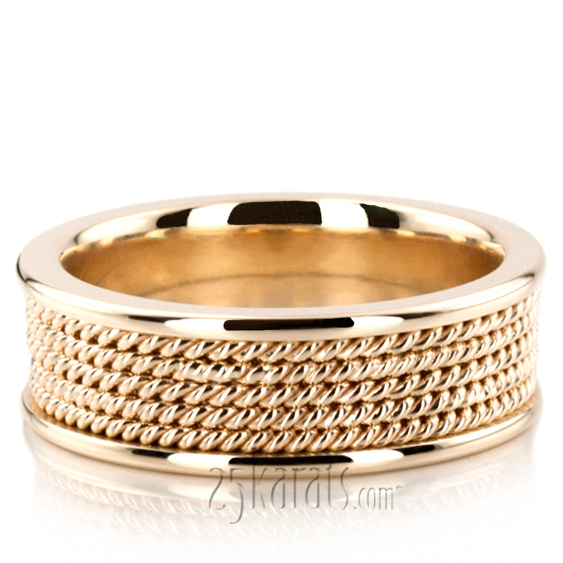 Shiny Hand Braided Wedding Ring  - view 3