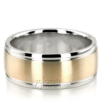 Two-Tone Basic Design Heavy Wedding Band 