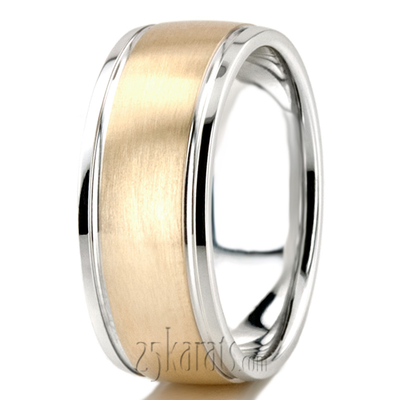 Two-Tone Basic Design Heavy Wedding Band  - view 2