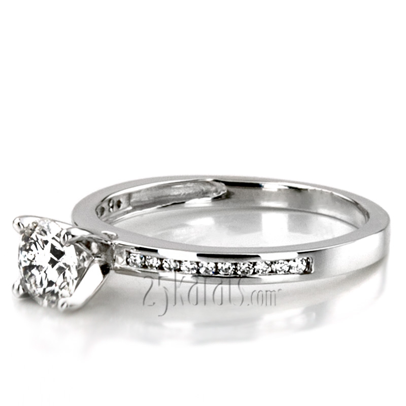 Classic Channel Set Petite Diamond Engagement Ring (0.15 t.c.w.) - view 2