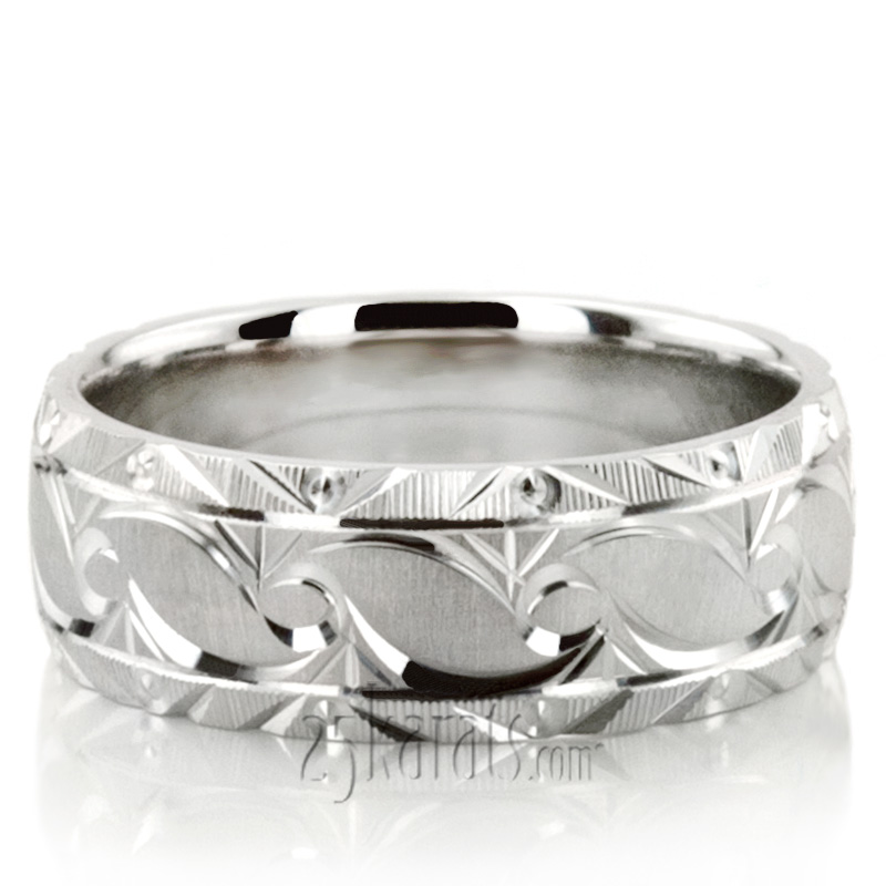 Bestseller Fine Grooved Fancy Designer Wedding Ring  - view 3