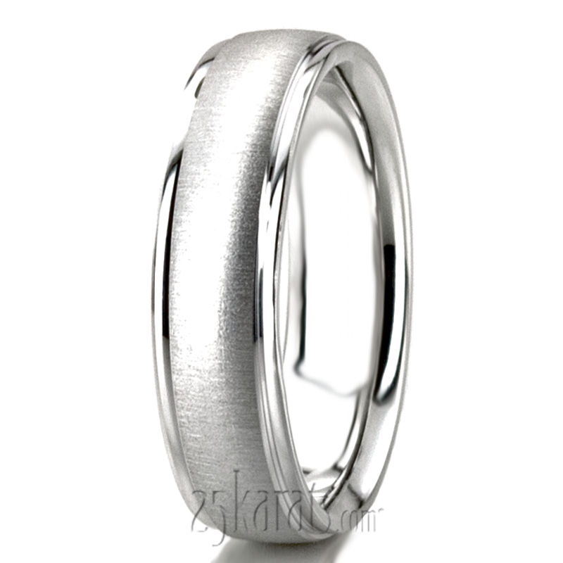 Classic Brushed Two-Tone Wedding Band  - view 2