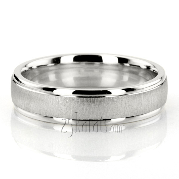 Classic Brushed Two-Tone Wedding Band  - view 3