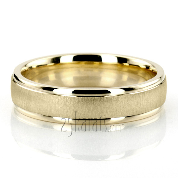 Classic Brushed Two-Tone Wedding Band  - view 4