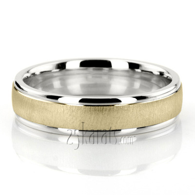 Classic Brushed Two-Tone Wedding Band  - view 5 of 7