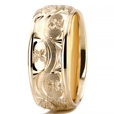 Bestseller Cross-satin Hand Engraved Wedding Ring  - view 2 of 2