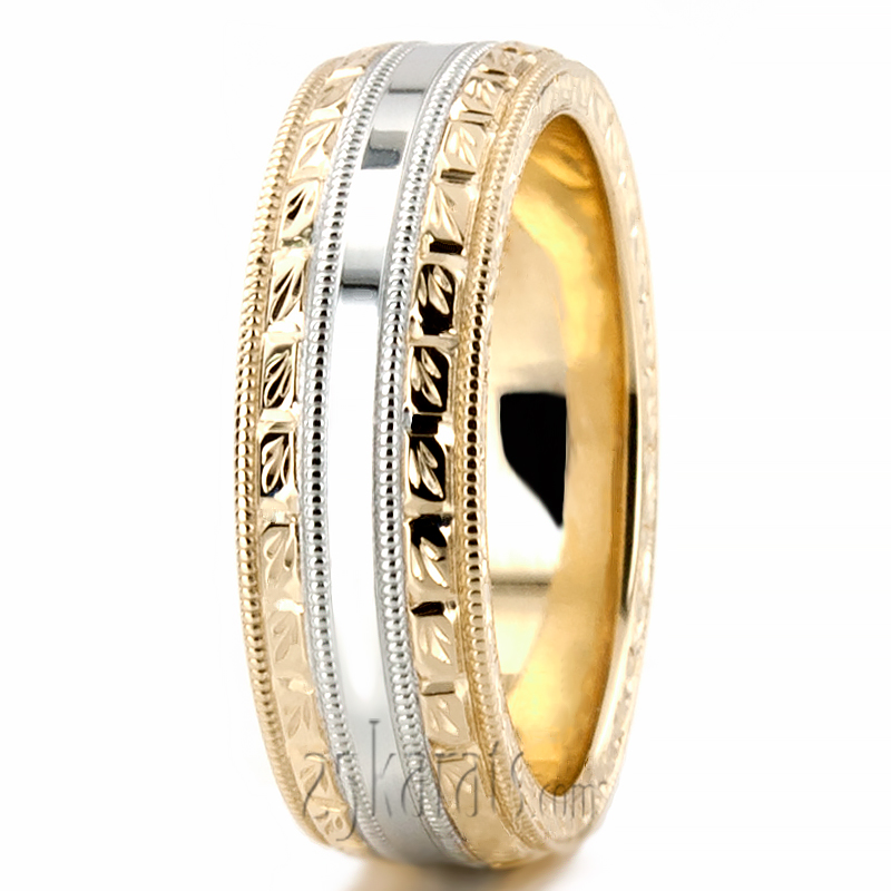 Custom Hand Engraved Shiny Wedding Ring  - view 4