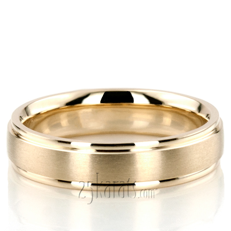 Traditional Satin Finish Diamond Carved Wedding Ring  - main view