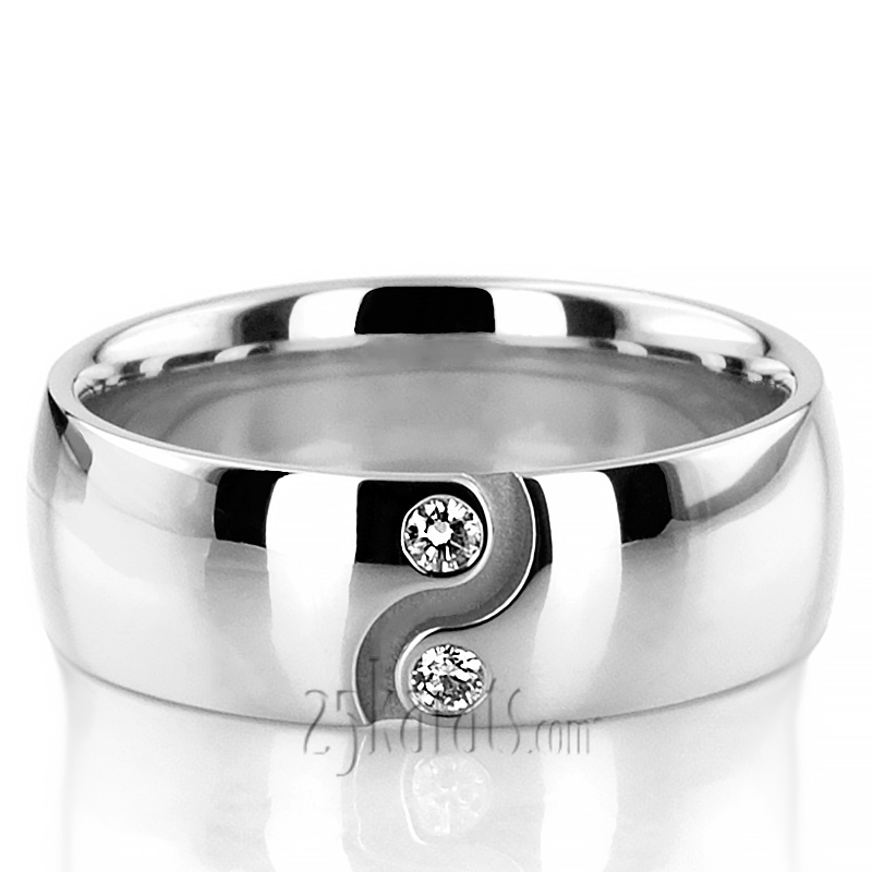 Yin-Yang Diamond Wedding Ring - view 4