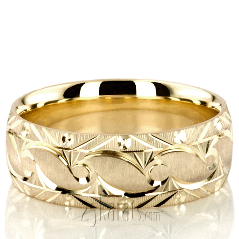 Bestseller Fine Grooved Fancy Designer Wedding Ring  - view 4